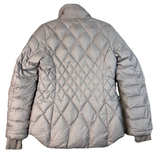 Athleta Jacket Small Responsible Goose Down Gray Pebble Puffer Quilted Coat - Picture 9 of 13